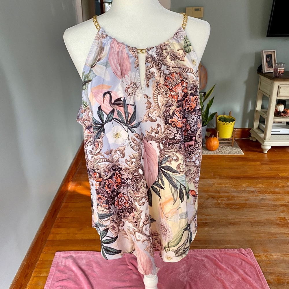 NWT Blouse W/ Gold Chain Accent